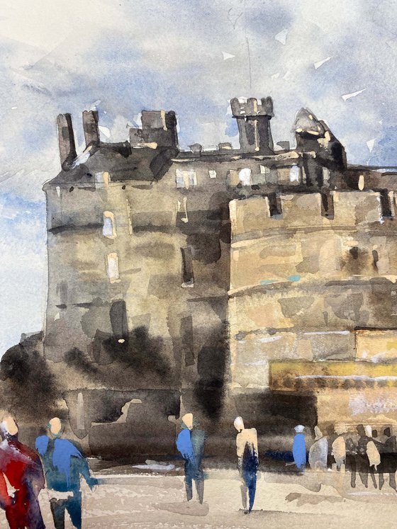 Edinburgh Castle. One of a kind, original painting, handmad work, gift, watercolour art.