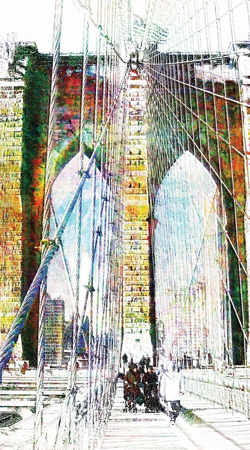 Colores, puente Brooklyn by Javier Diaz