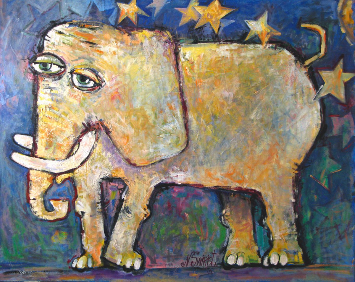 Stars elephant. by Nicola Ost * N.Swiristuhin