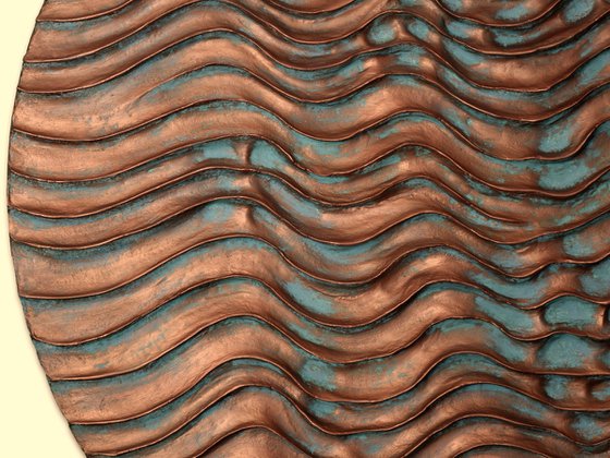 Round Erosion #03/10 | Copper Coated Wall Sculpture