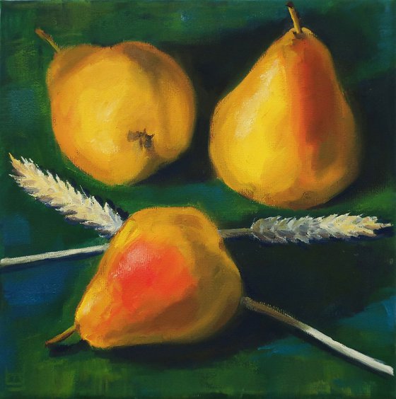 Still life with pears