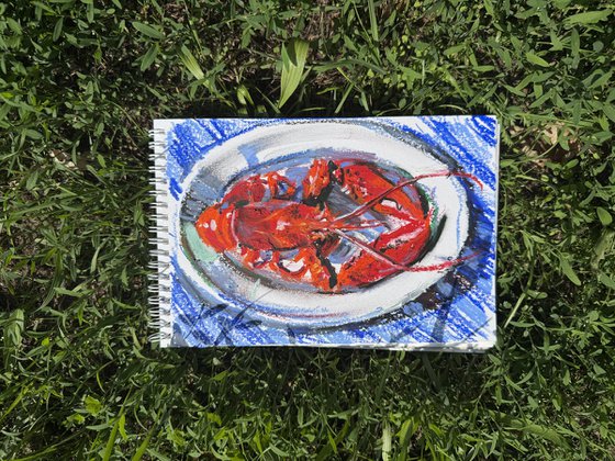 Lobster on a White Plate
