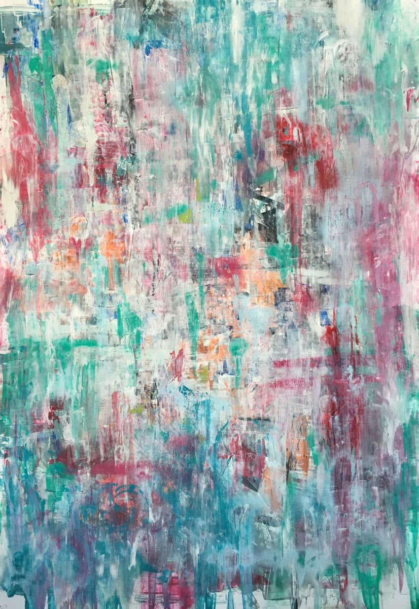 Abstract Painting By The Most Active, 26 X 38", Forgiven Love, Original Artwork