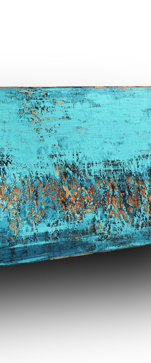 ISLAMORADA - 100 x 180 CM - TEXTURED ACRYLIC PAINTING ON CANVAS * XXL SIZE by Inez Froehlich