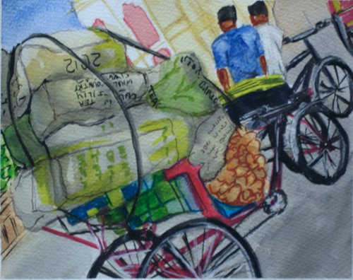 Trishaw Delivery Delhi by Kathryn Sassall