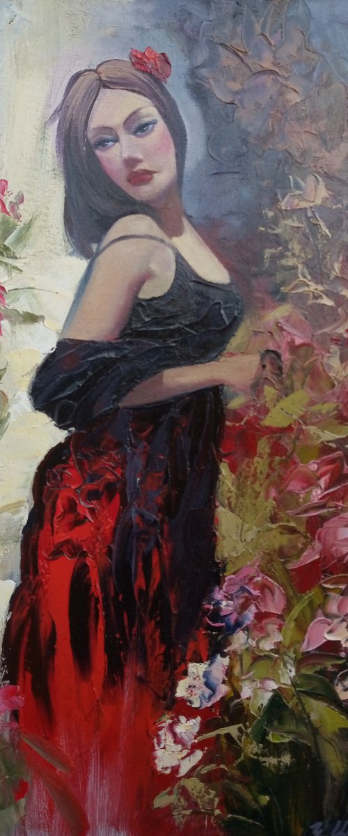 In the garden(40x60cm, oil painting, palette knife) by Kamo Atoyan