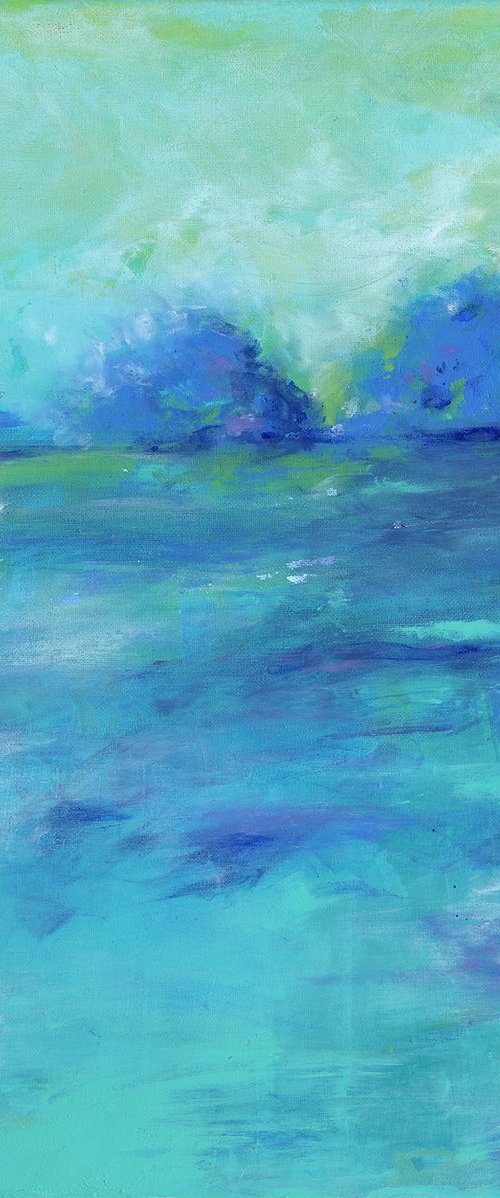 A Tranquil Journey 2 - Minimal Serene Landscape Abstract Painting by Kathy Morton Stanion by Kathy Morton Stanion