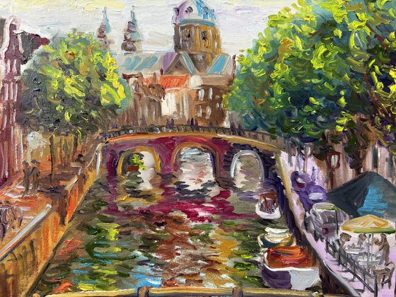 Amsterdam Canal View Saint Nicholas Basilica