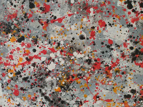 Contemporary J. Pollock style acrylic by M.Y.