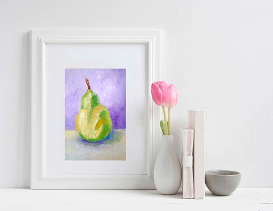 Pear Painting Fruit Still Life Artwork Kitchen Original Wall Art