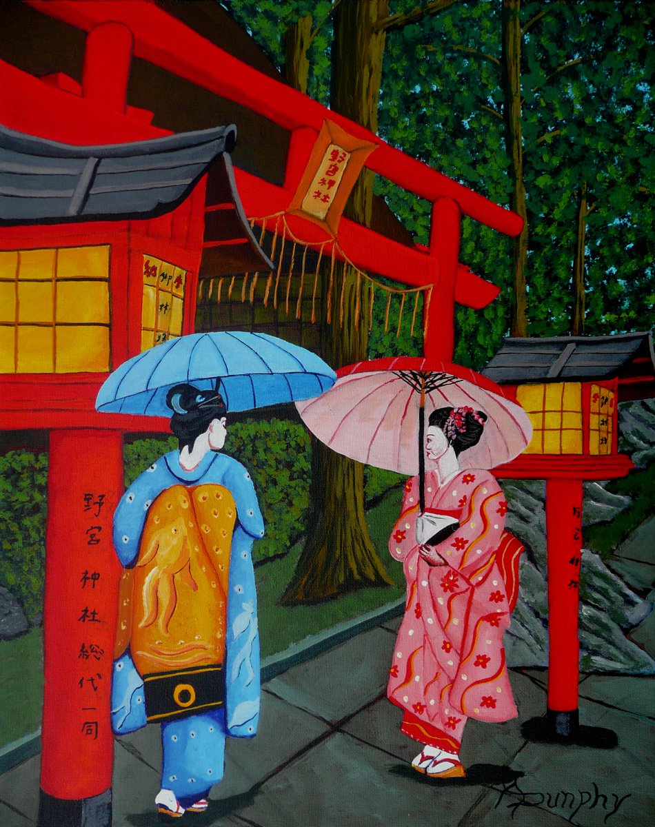 Visiting The Shrine by Dunphy Fine Art