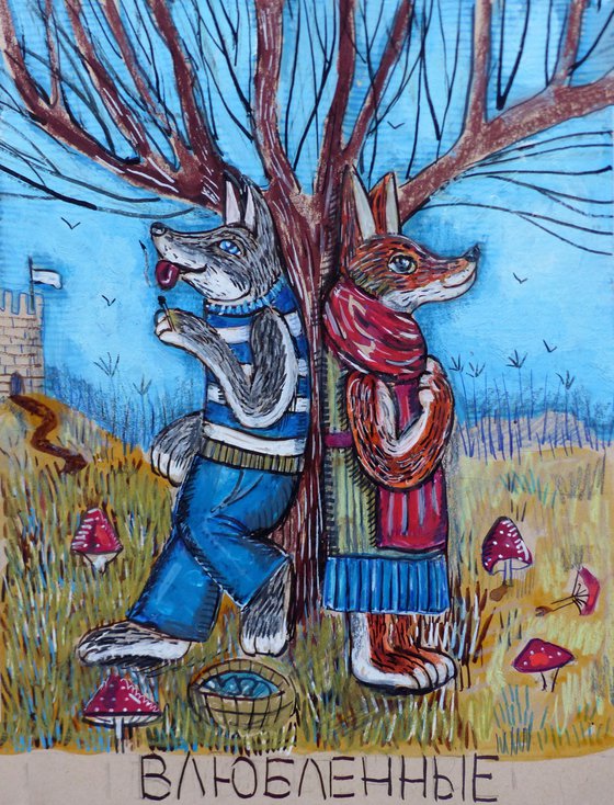Three Tarot cards. Triptych.