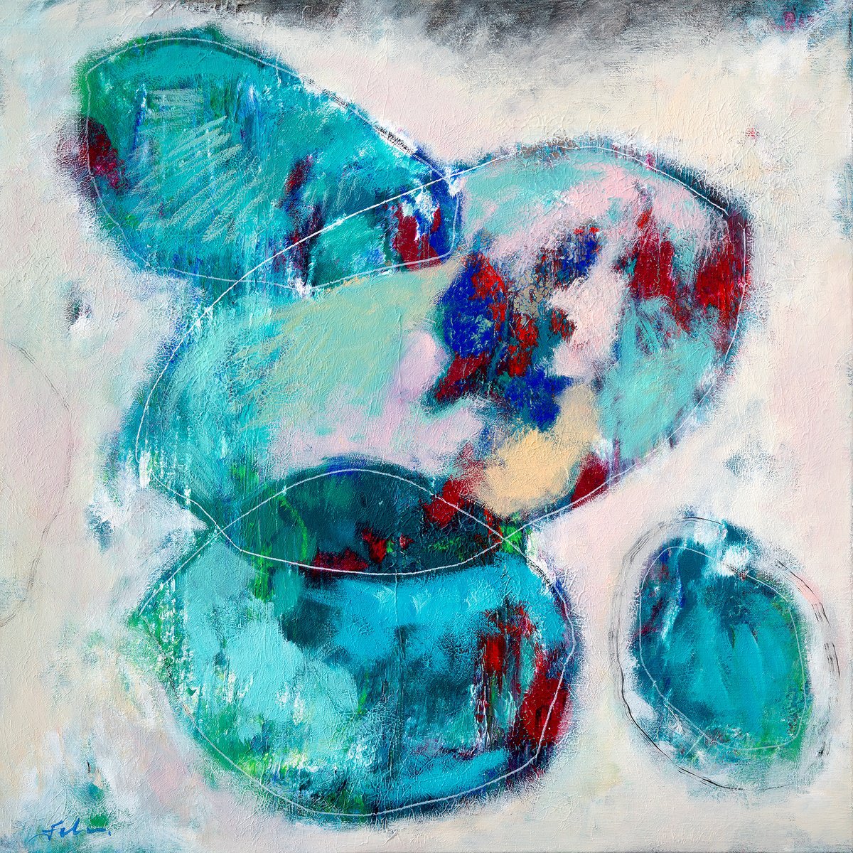 Abstract Acrylic Painting By Uwe Fehrmann, 31 X 31", Assimilation, Original Artwork