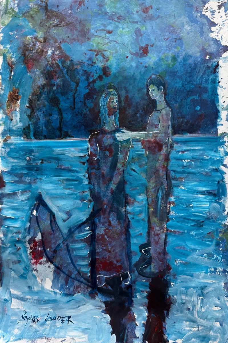 Impressionistic Portrait Acrylic Painting By Ryan Louder, 16 X 23", When The Storm Has Passed, Original Artwork