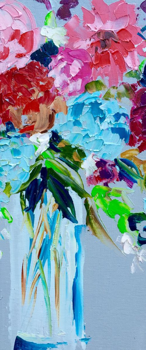 Vase of Bright Flowers 14"x11" by Emma Bell