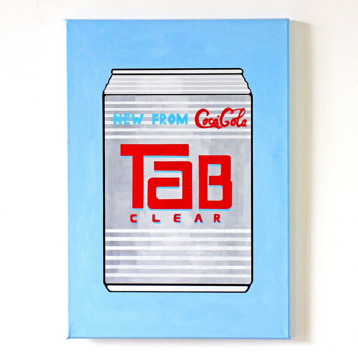 Tab Clear Coca Cola Can Pop Art Painting On A2 Canvas by Ian Viggars