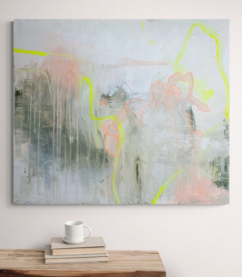 The Spring Garden - LIGHT ABSTRACT PAINTING , MEDIUM ABSTRACT , 60*70CM, ACRYLIC PAINTING by Anna Prykhodko