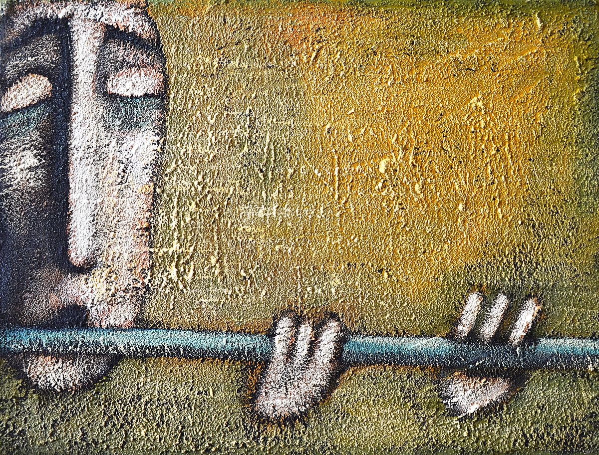 Impressionistic Portrait Acrylic Painting By Zhana Viel, 16 X 12", Fluidje, Original Artwork