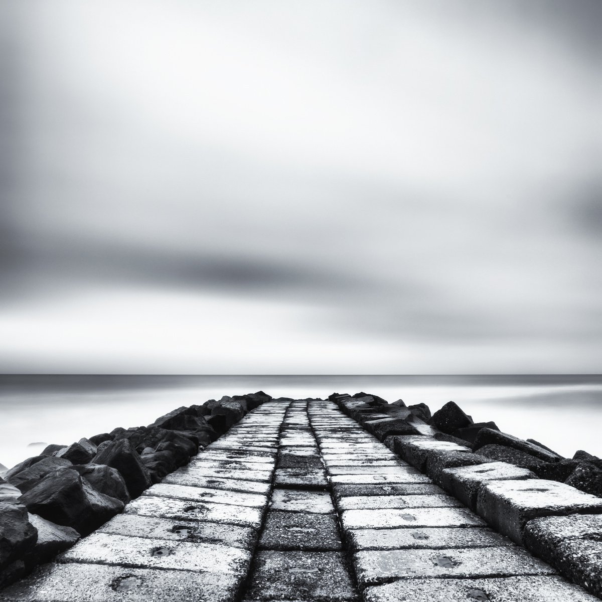 Impressionistic Landscape Photograph By Karim Carella, 33 X 33", "F" Pier, Original Artwork