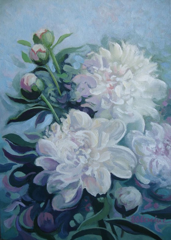 White peonies - floral art