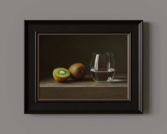 Kiwifruit with a Glass