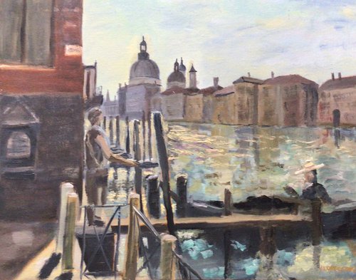 Morning on the Grand Canal, Venice oil painting by Julian Lovegrove Art