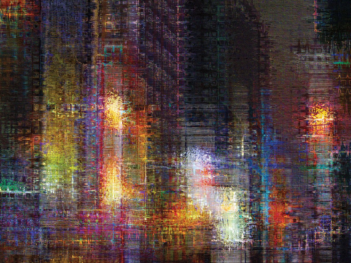 Abstract Cityscapes Print By Javier Diaz, 80 X 60, Estructuras Lumi?nicas/Xl Large Original Artwork, Original Artwork