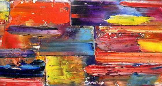 "Making Contact" - SPECIAL PRICE-  Original PMS Oil Painting On Reclaimed Wood - 30 x 16 inches