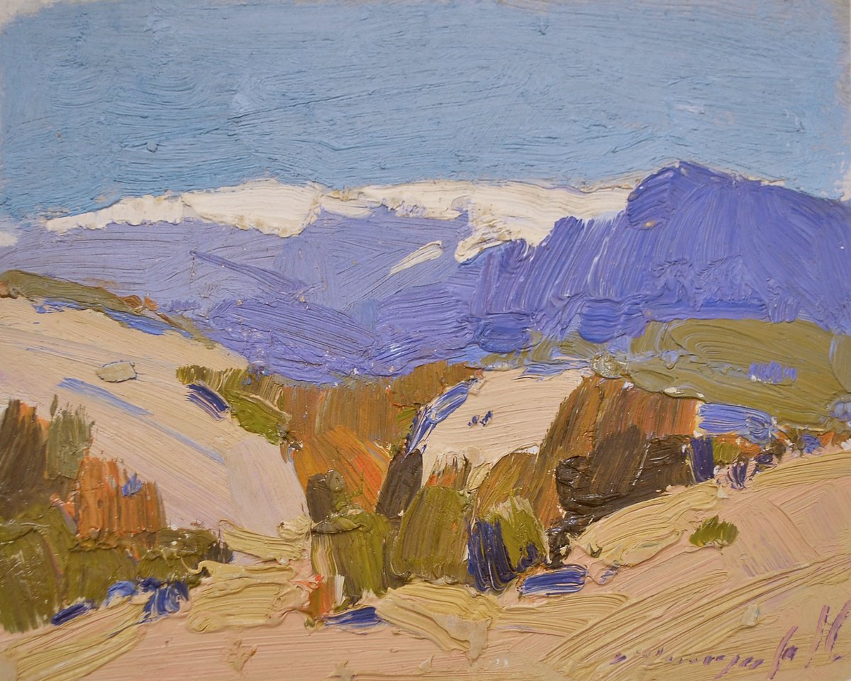 Impressionistic Landscape Oil Painting By Alexander Shandor, 10 X 7, My Carpathians, Original Artwork