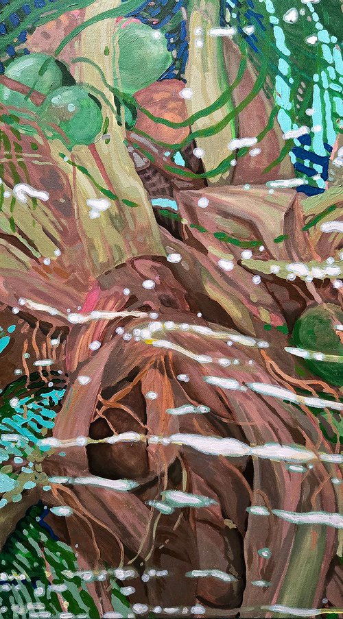 Flowing Palm Breezes 30x 40" by Margaret Juul