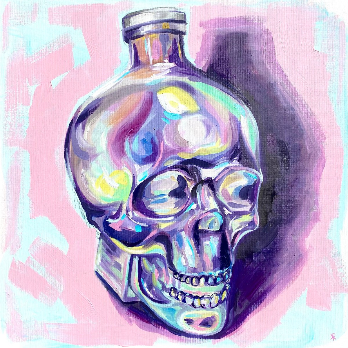 Urban And Pop Oil Painting , Crystal Skull Study #1 By Kate Revill, 18 X 18, Artwork For Sale On Artfinder