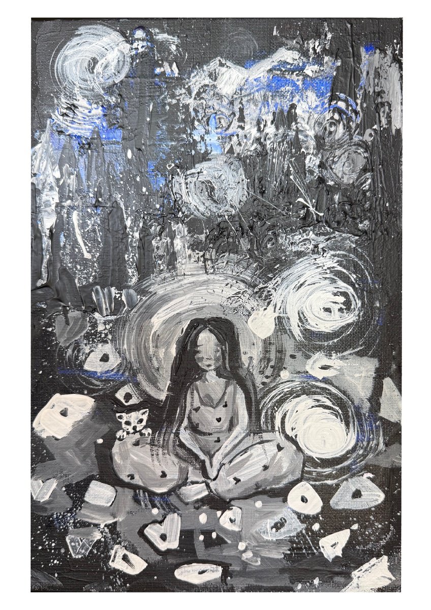 Expressive Painting , Presence ( Primal Bond) By Dina Telesheva, 8 X 12, Artwork For Sale On Artfinder