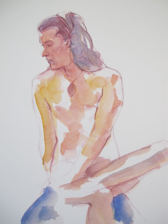 Seated male nude