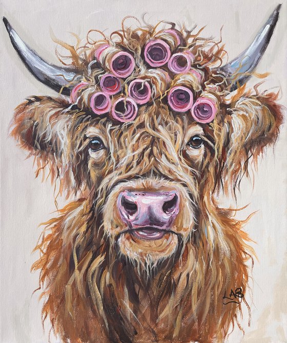 Cow in Curlers