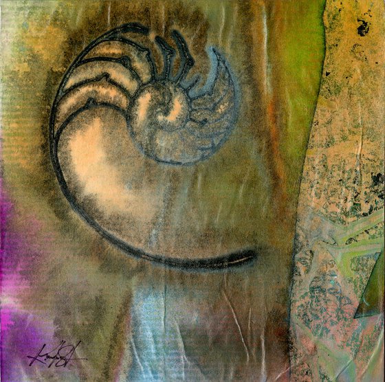 Nature's Tranquility 4 - Abstract Nautilus Shell Painting