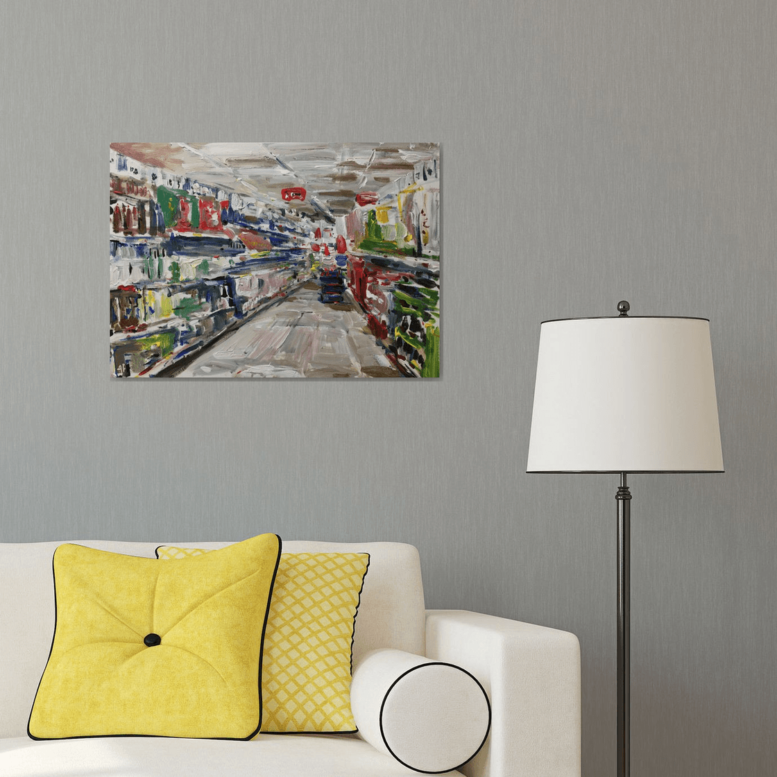 Original Acrylic Painting - Supermarket. by Altin Furxhi