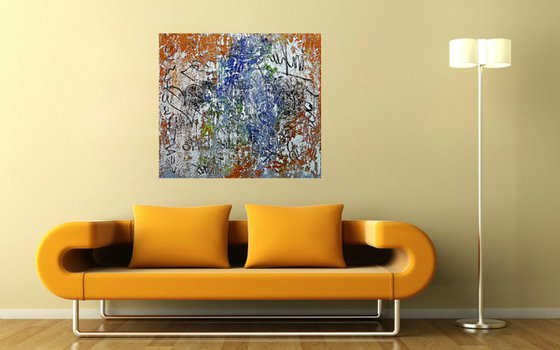 Wall of Love -01- (n.291) - 90 x 80 x 2,50 cm - ready to hang - acrylic painting on stretched canvas