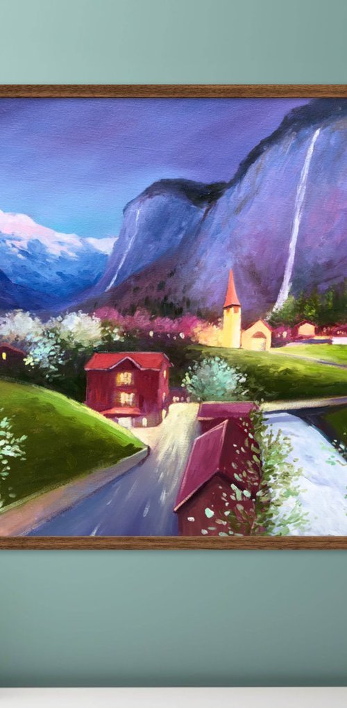 Lauterbrunnen, evening by Volodymyr Smoliak