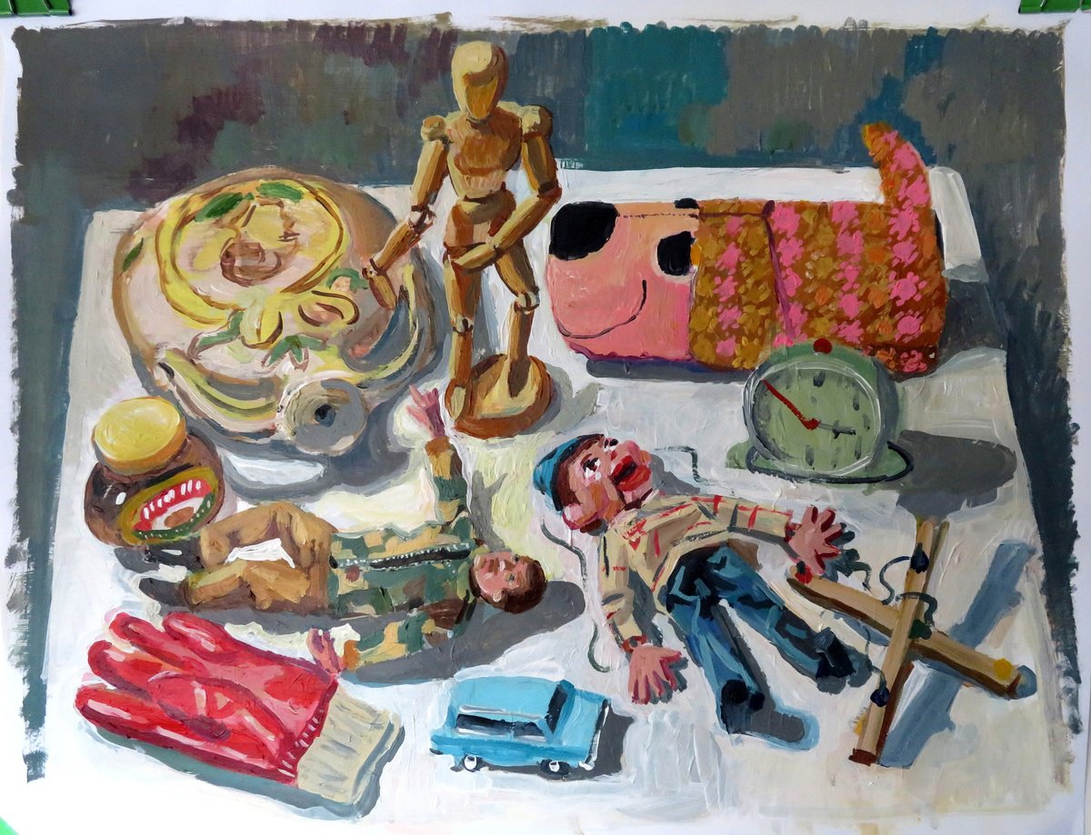 Still life with marionette by Stephen Abela