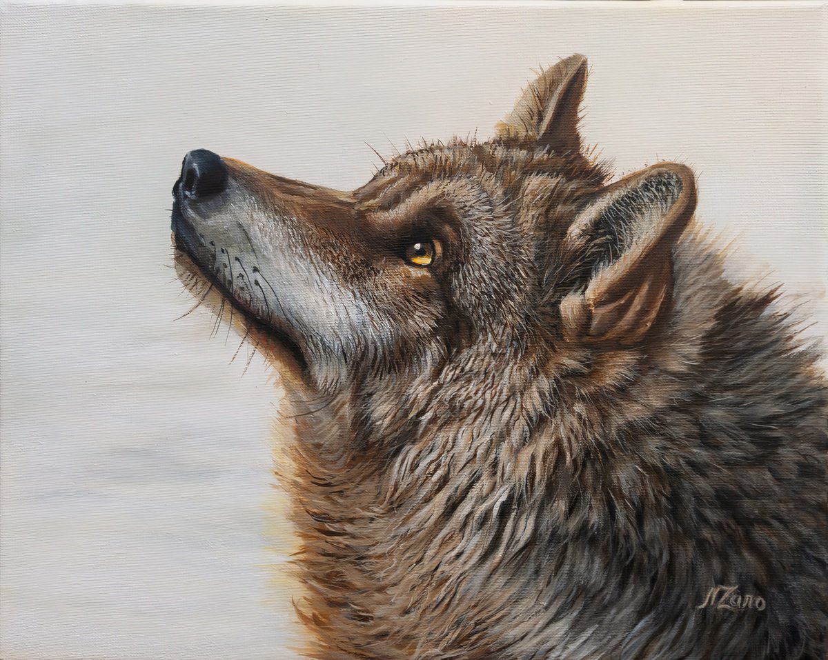 Photorealistic Animal Acrylic Painting By Norma Beatriz Zaro, 12 X 9", "Wild Soul", Original Artwork