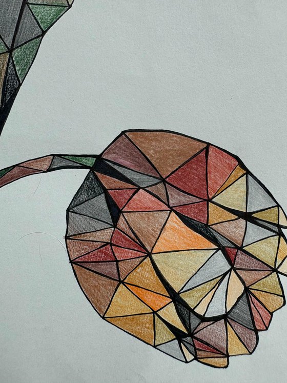 AMBER CRYSTAL TULIPS ON A SOFT BLUE