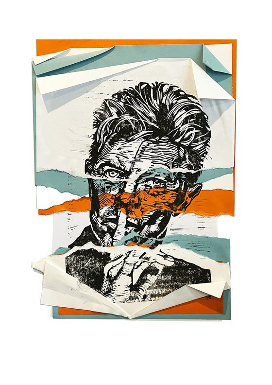 Torn Paper Collage Bowie