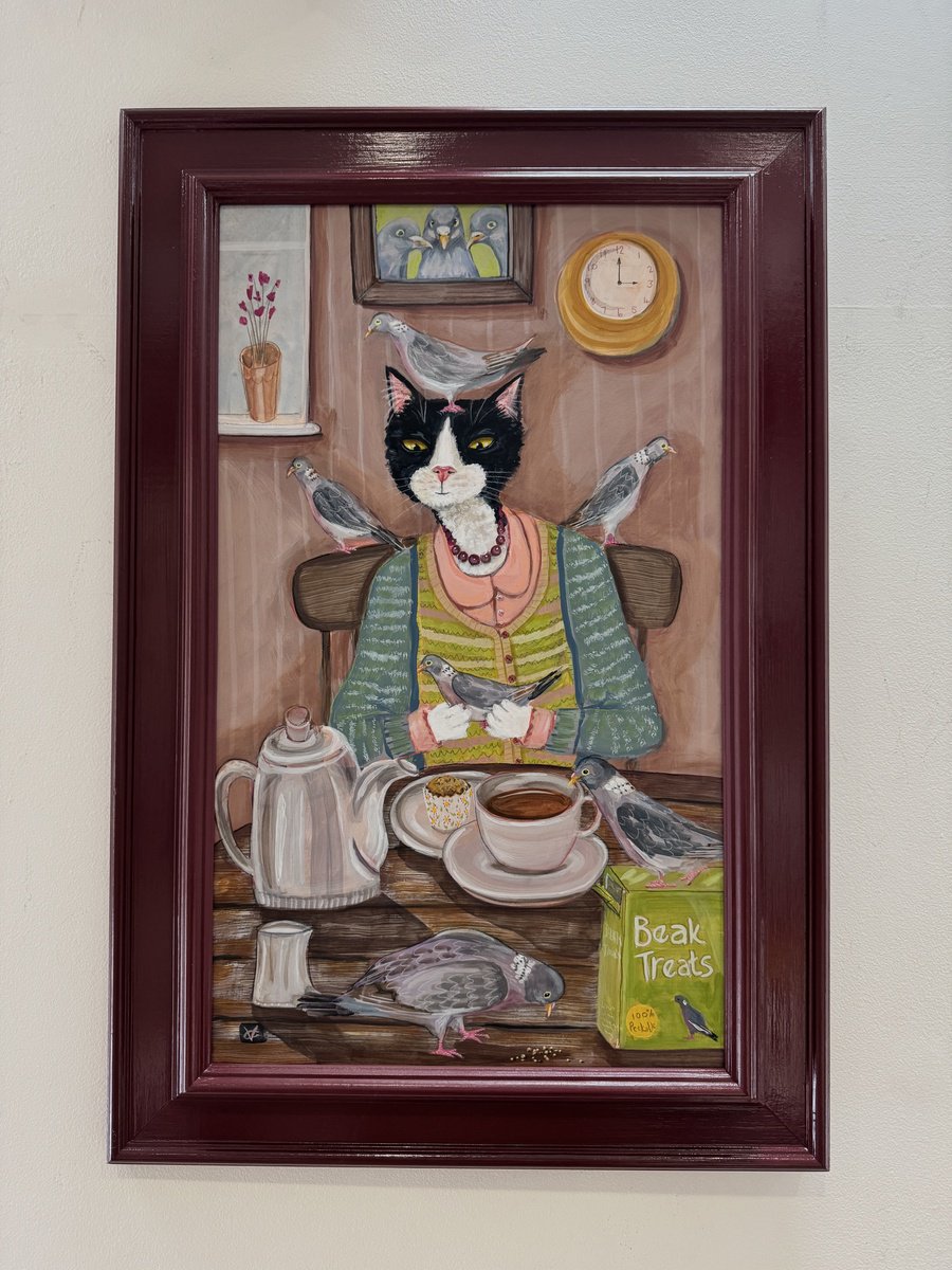 Surrealistic Painting , Tea Time With Friends By Victoria Coleman, 17 X 24, Artwork For Sale On Artfinder