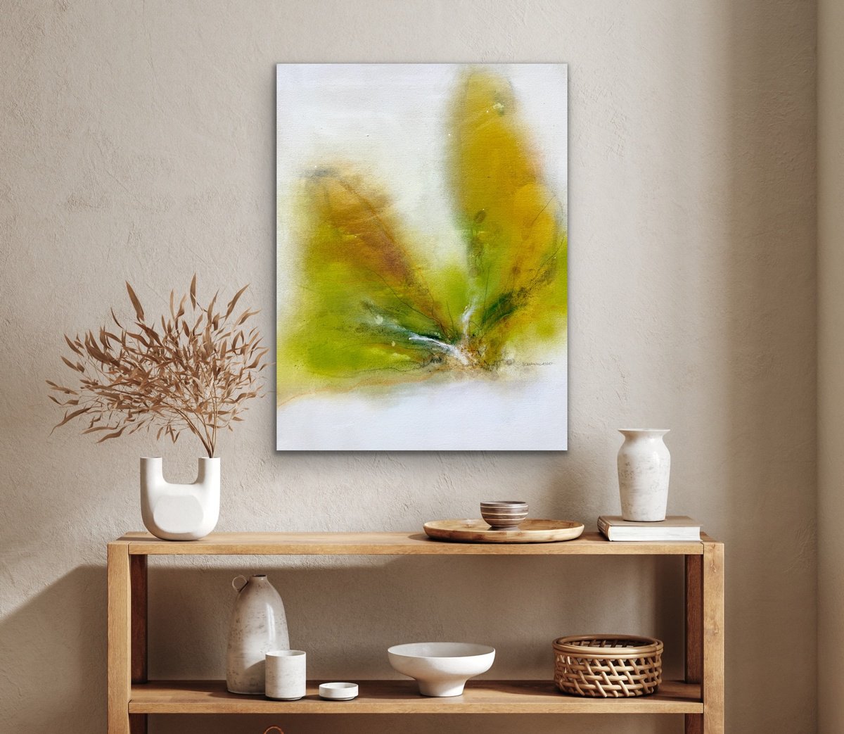 Abstract Landscape Acrylic Painting By Kirsten Schankweiler, 24 X 31", Soulgarden No. 2, Original Artwork