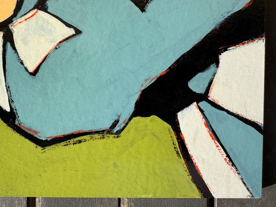 Clown Woman Painting - Original Art 8x8 inch