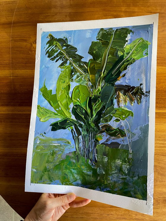Ubud Banana Palm Study — Plein Air