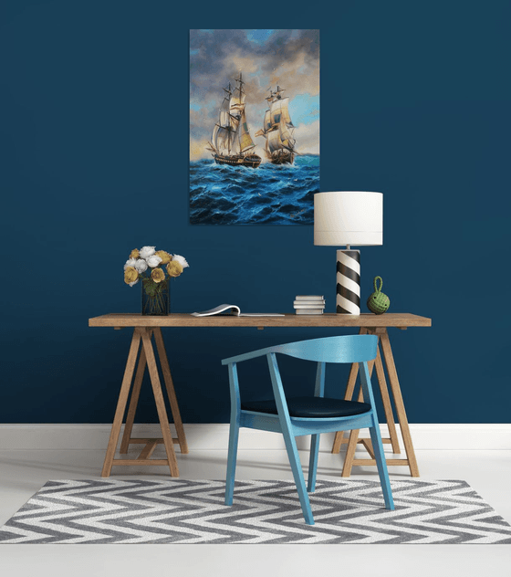 Boats (70x90cm, oil painting)
