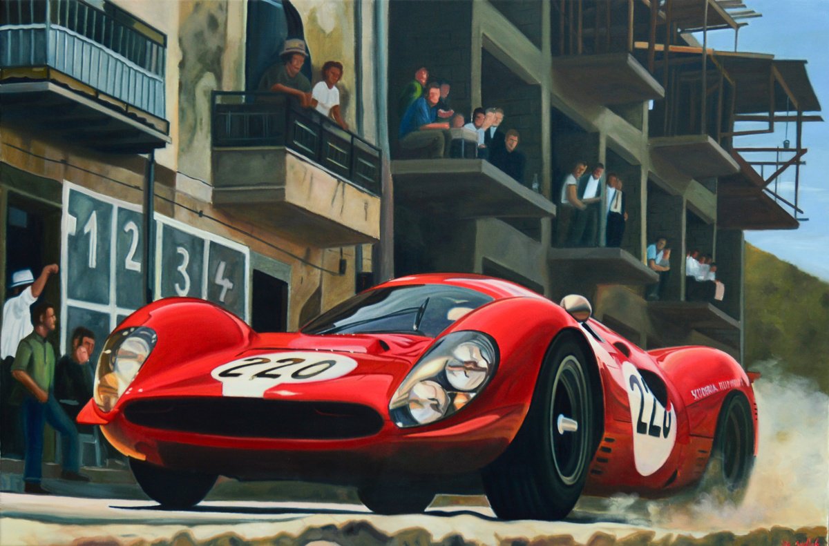 Photorealistic Oil Painting , Ferrari P3/4 - Targa Florio By Roman Sedlak, 35 X 24, Artwork For Sale On Artfinder