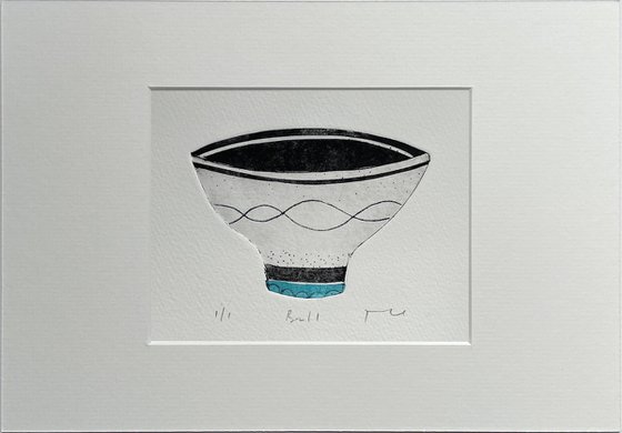 Midcentury Bowl No.1 original drypoint