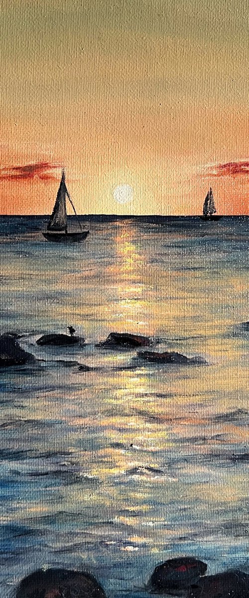 Sunset Over the Sea by Valentina Ash